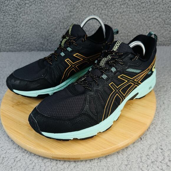 ASICS Gel Womens Trail Running Sneakers Black Blue Yellow Size 11 - Picture 11 of 16